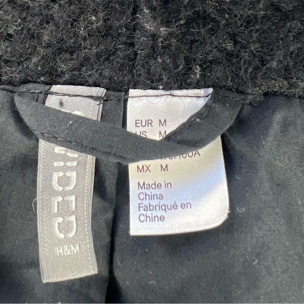 H&M Black Men's Coat, Size M - Picture 5 of 5
